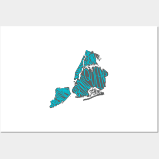 New York City Borough Map Posters and Art